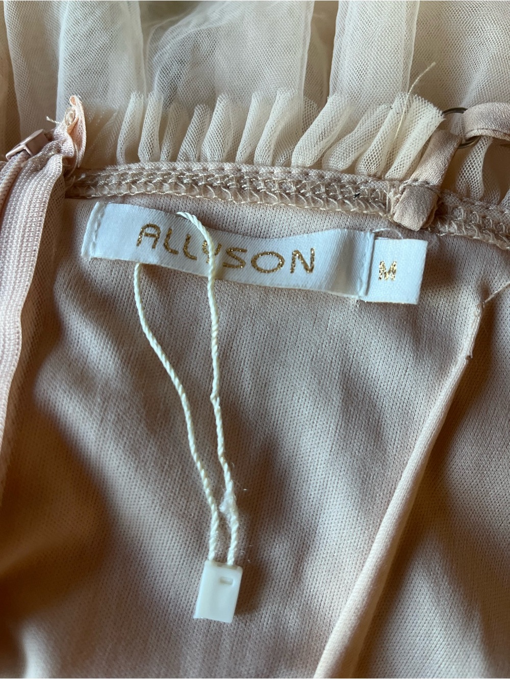 Nude Ruffled Sheer Lace Top - Picture 8 of 11